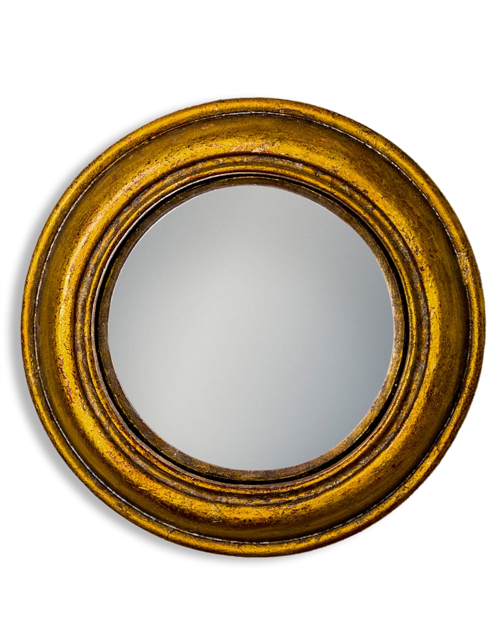 Antiqued Gold Rounded Framed Small Convex Mirror - MK32