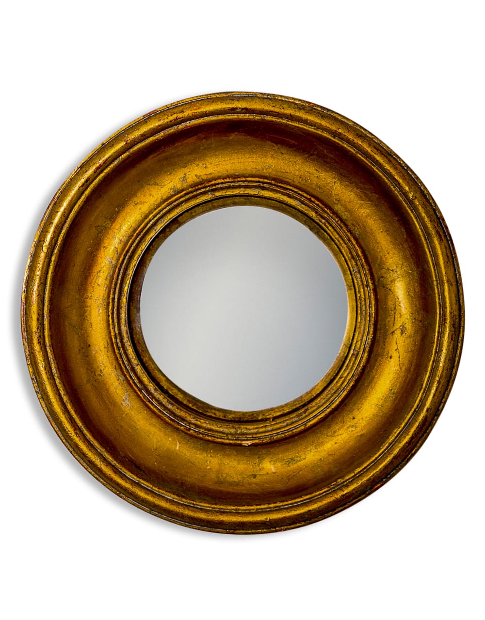 Antiqued Gold Deep Framed Small Convex Mirror - MK36