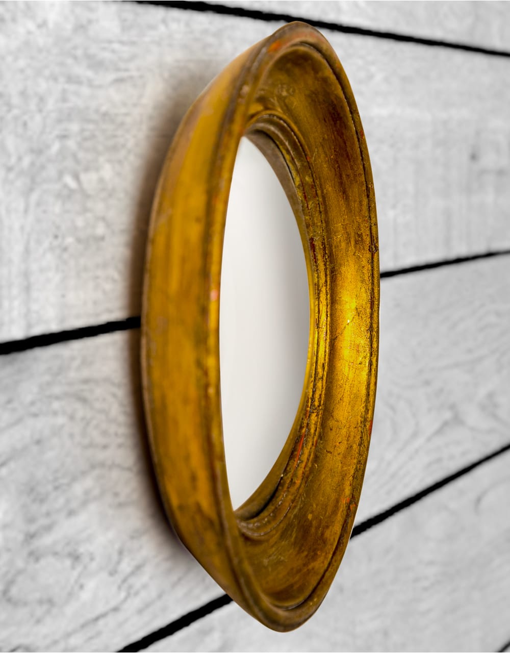 Antiqued Gold Deep Framed Medium Convex Mirror - MK37