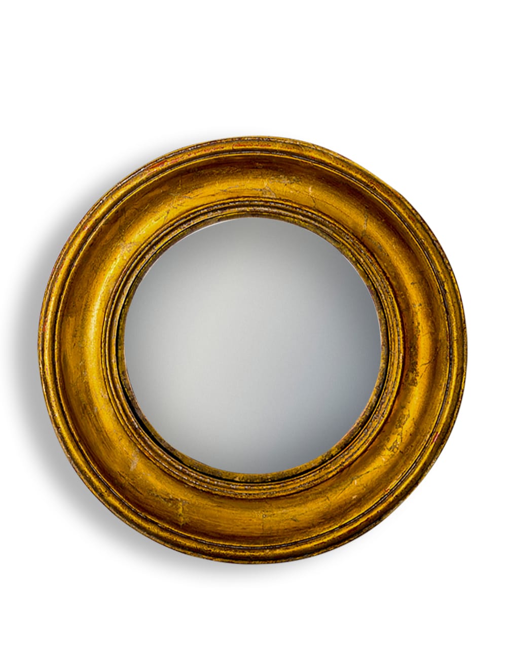 Antiqued Gold Deep Framed Large Convex Mirror - MK38