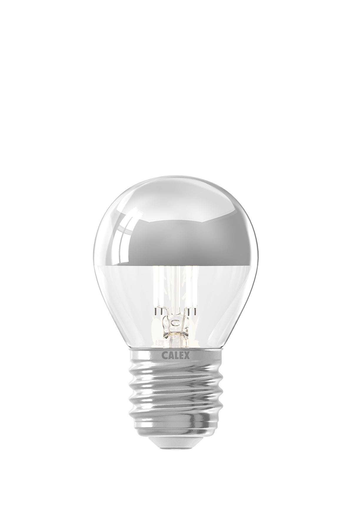 Calex 425127 - Calex LED Full Glass Top-mirror Filament Ball-lamp 220-240V 4W 310lm E27 P45, Chrome 2700K CRI80 Dimmable