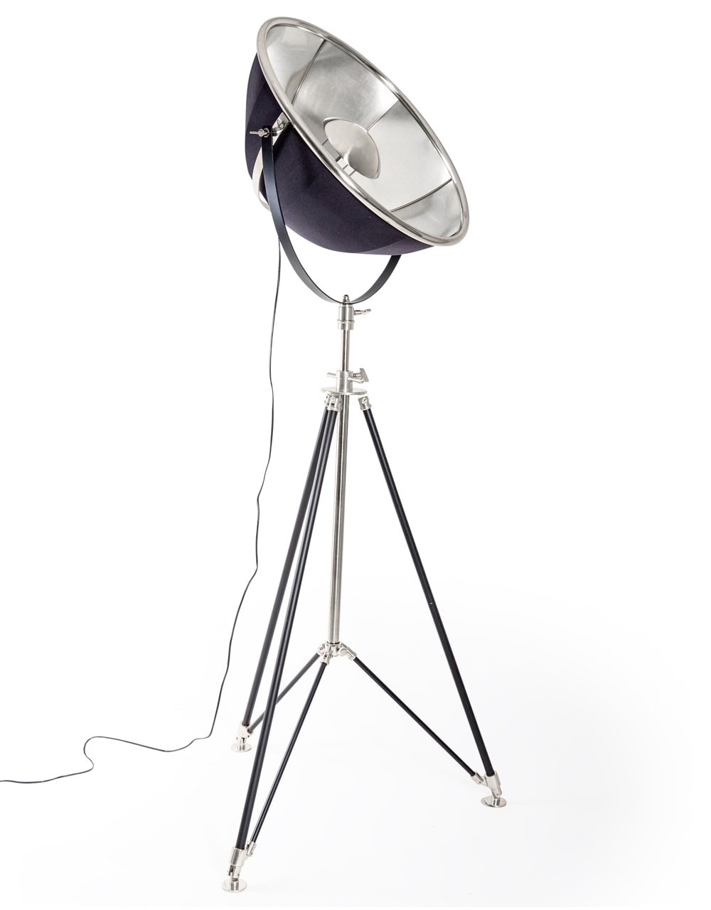 Black and Nickel Large Tripod Floor Lamp - BAR16