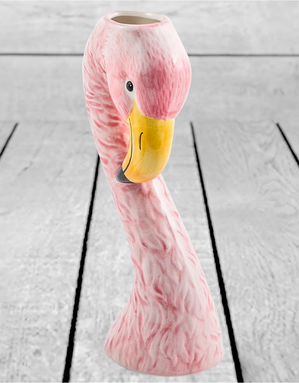 Small Ceramic Pink Flamingo Head Vase - CRT48