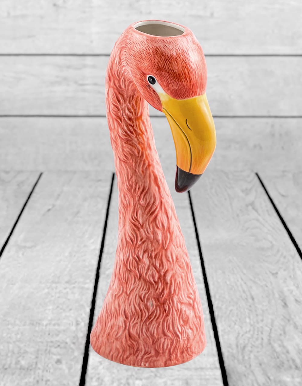 Large Ceramic Pink Flamingo Head Vase - CRT49