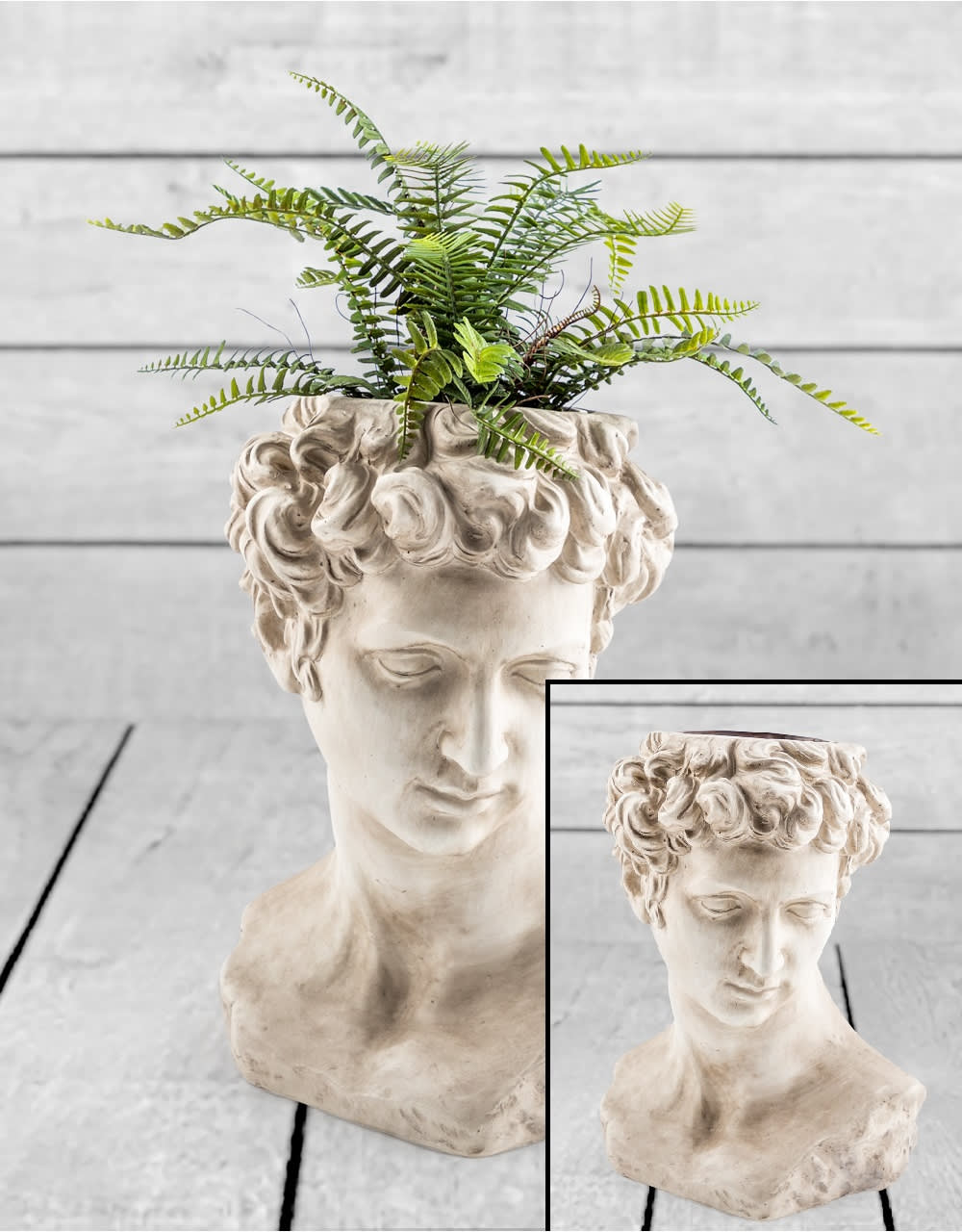 Stone Effect David Bust Flower Pot - CRT51