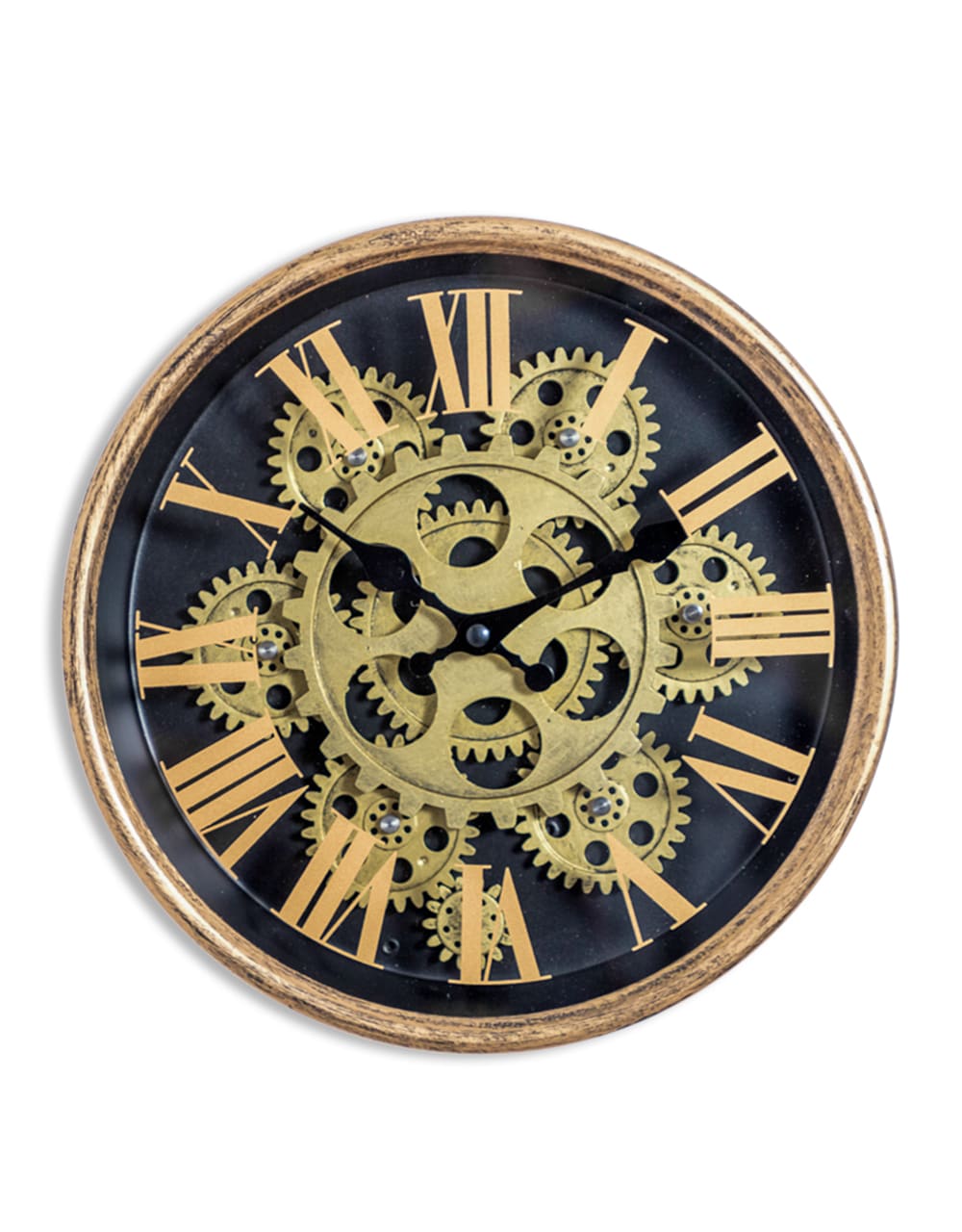 Black and Gold Small Moving Gears Clock - ET349
