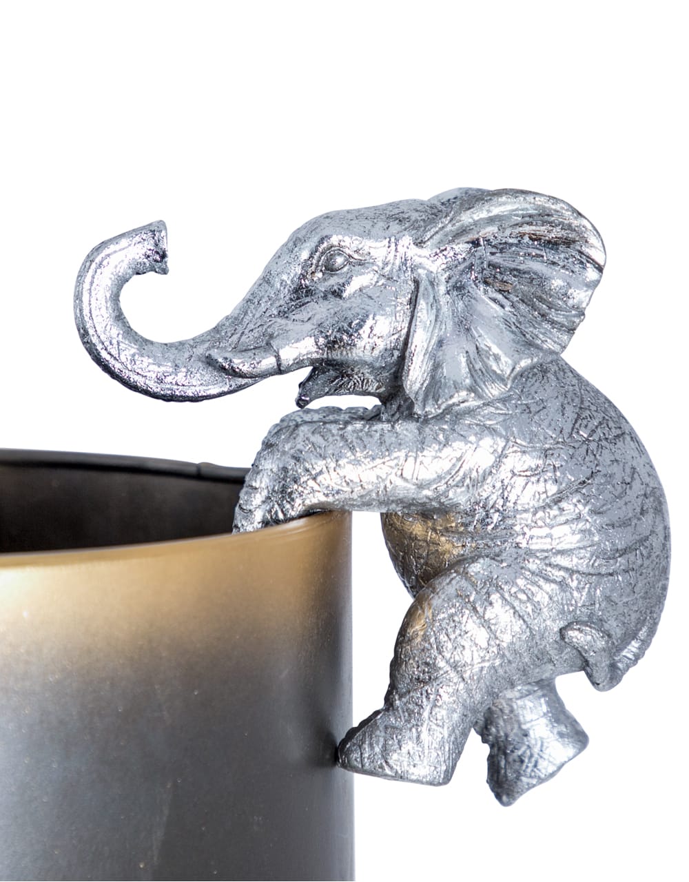 Antique Silver Hanging Elephant Pot Decor (to be bought in qtys of 4) - TPR59