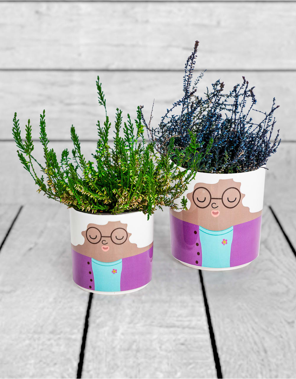 Set of 8 (4 Small, 4 Large) Ceramic People Pots - MCP24
