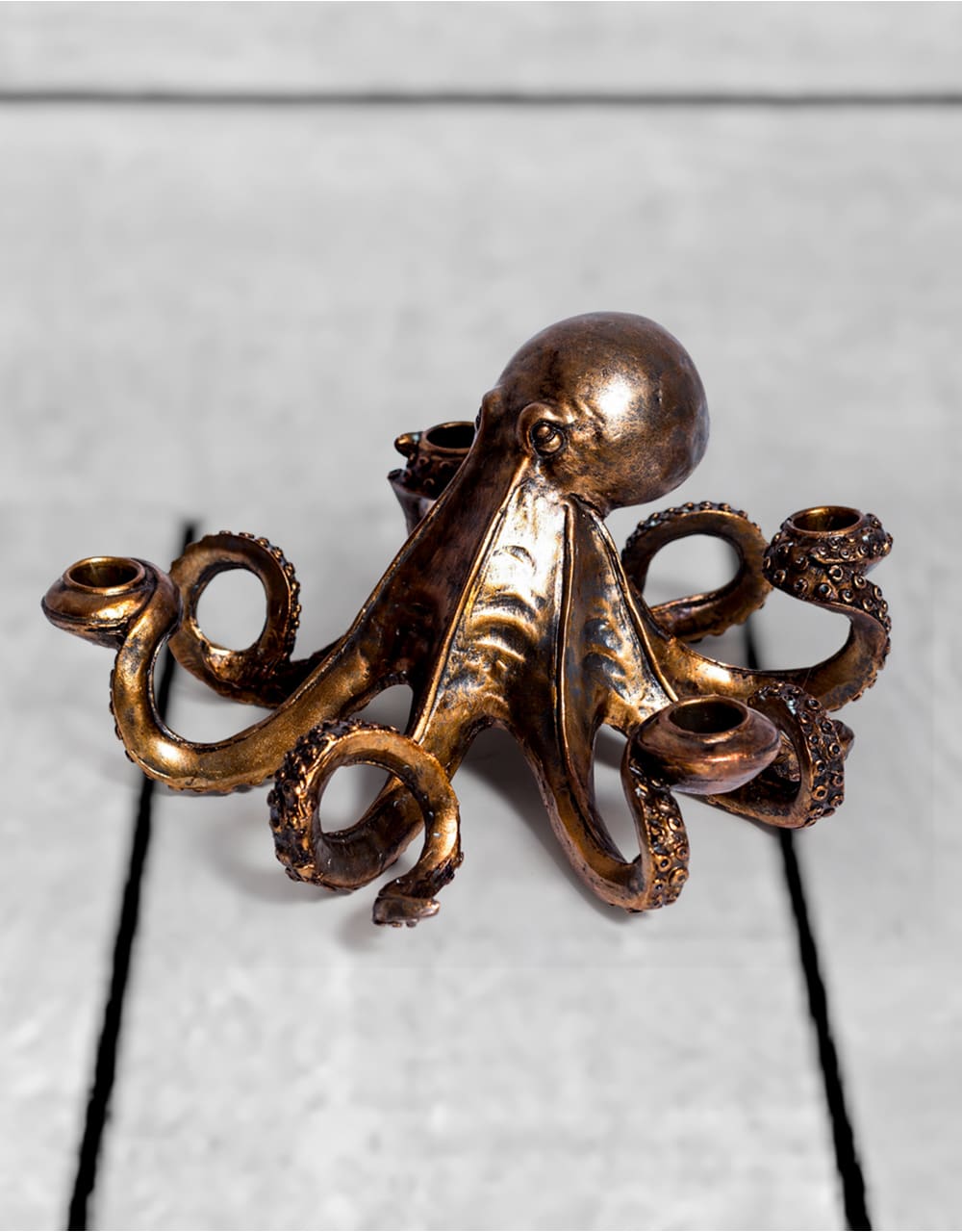 Antique Bronze Octopus Candle Stick - SM87