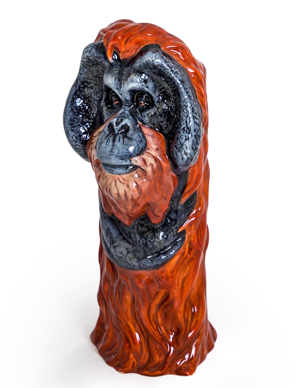 Hand Painted Ceramic Orangutan Head Vase - SD30