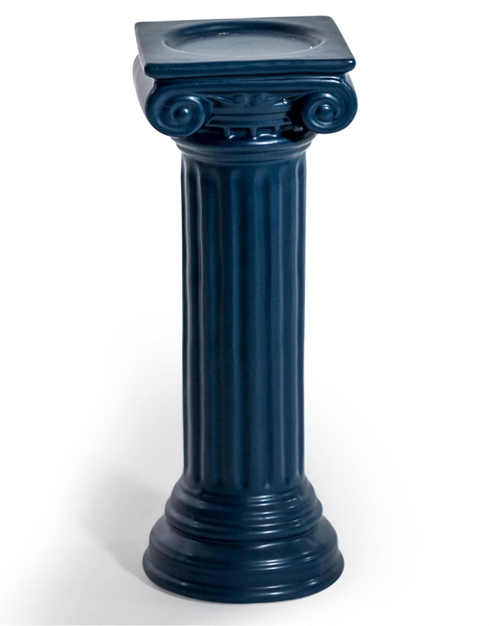Matt Dark Blue Large Ionic Column Ceramic Candle Holder - FPC40