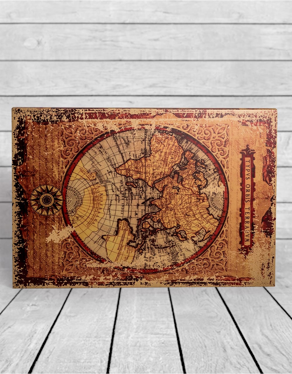 Antiqued Atlas/Book Coffee Table with Hairpin Legs - WB30