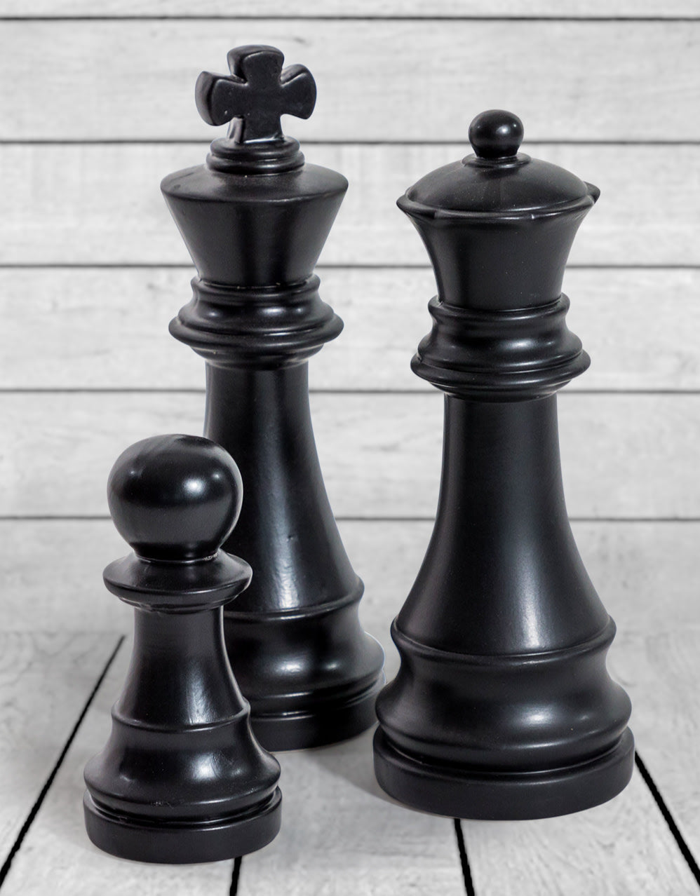 Matt Black Large Ceramic Queen Chess Piece Ornament (to be bought in qtys of 2) - FPC24