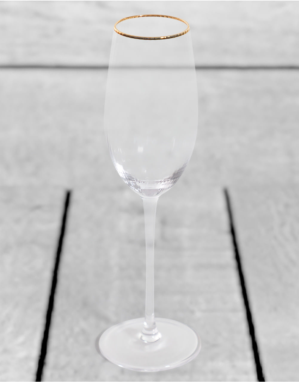 Set of 6 Traditional Champagne Flutes with Gold Rims - GW133