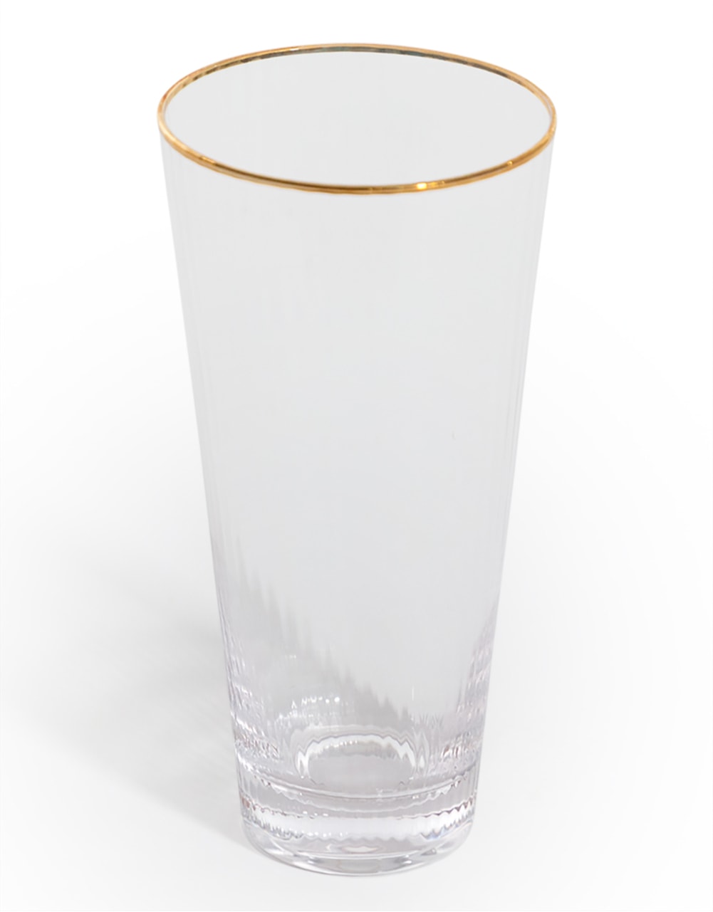 Set of 6 Traditional Highball Glass Tumblers with Gold Rims - GW132