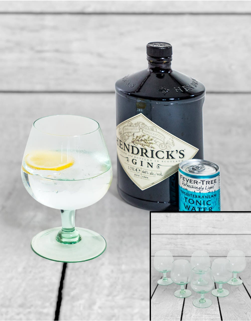 Set of 6 Recycled Glass Gin Goblets - GW137