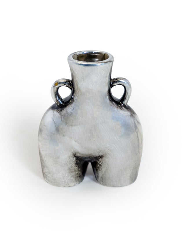 Antique Silver Small "Love Handles" Booty Vase (to be bought in qtys of 2) - BBR16