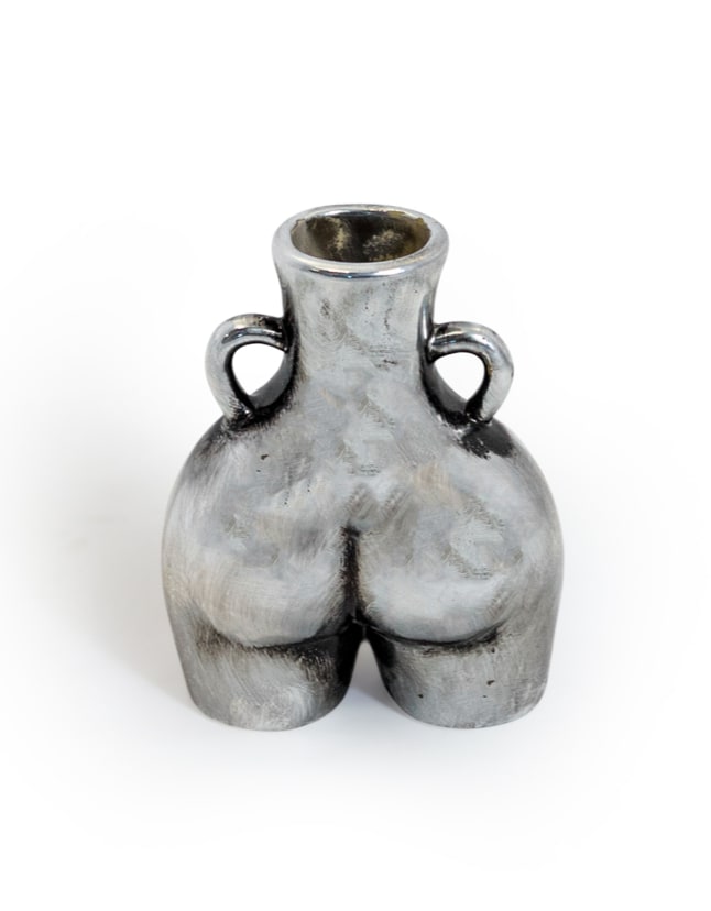 Antique Silver Small "Love Handles" Booty Vase (to be bought in qtys of 2) - BBR16