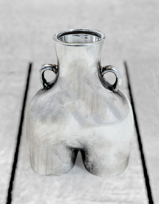 Antique Silver Medium "Love Handles" Booty Vase - BBR17