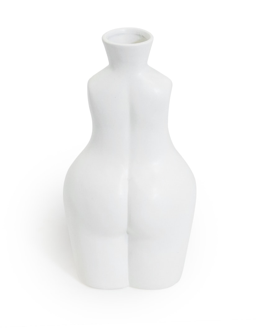 Matt White Medium Female Body Ceramic Stem Vase - BBR20