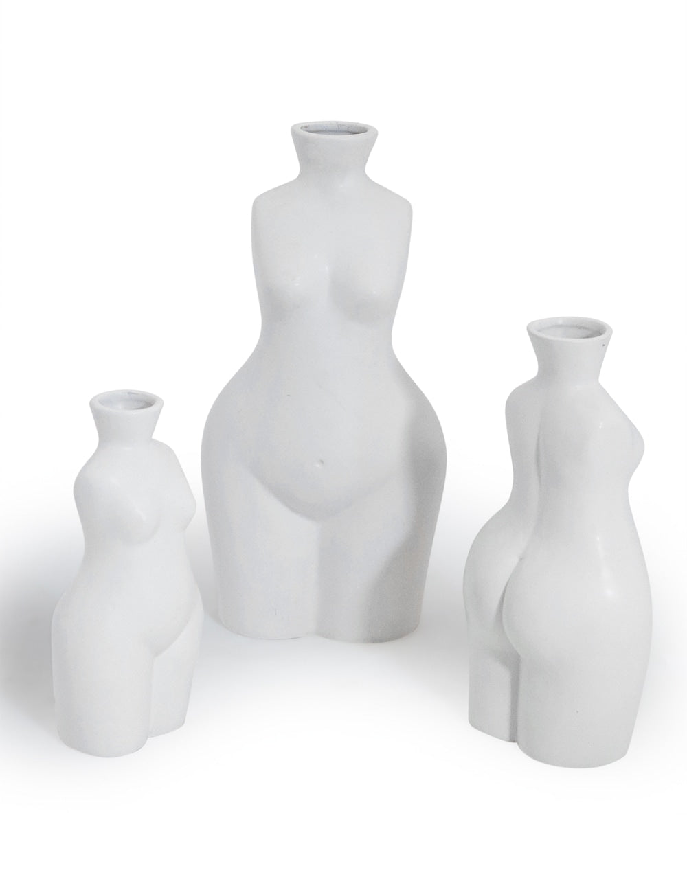 Matt White Medium Female Body Ceramic Stem Vase - BBR20