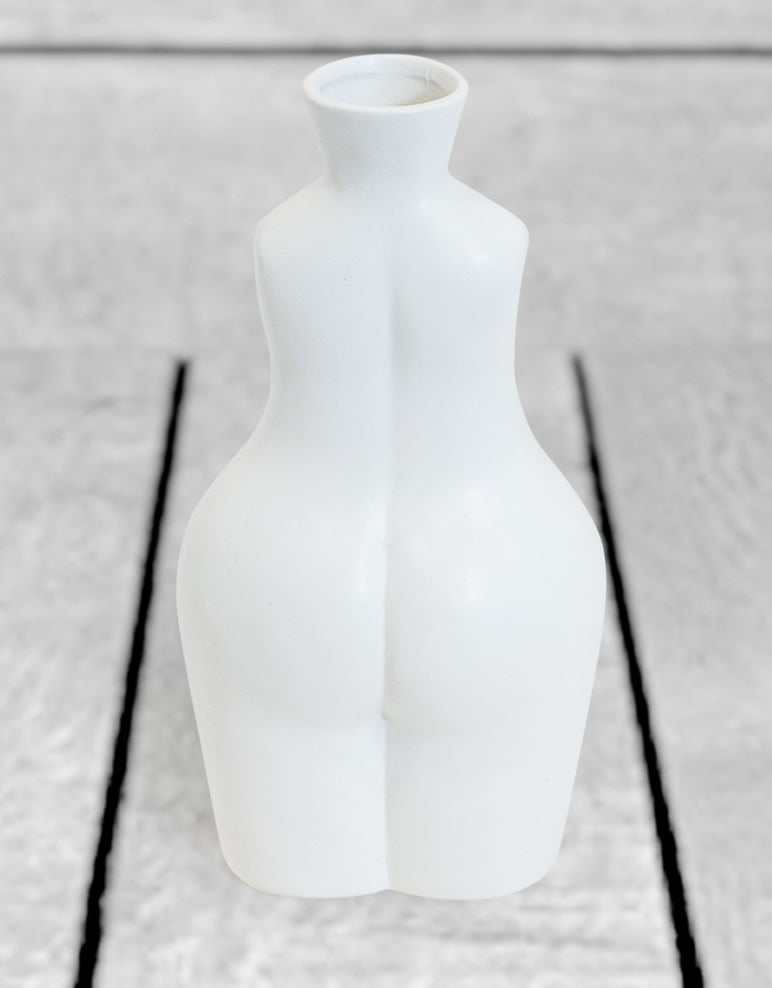 Matt White Medium Female Body Ceramic Stem Vase - BBR20