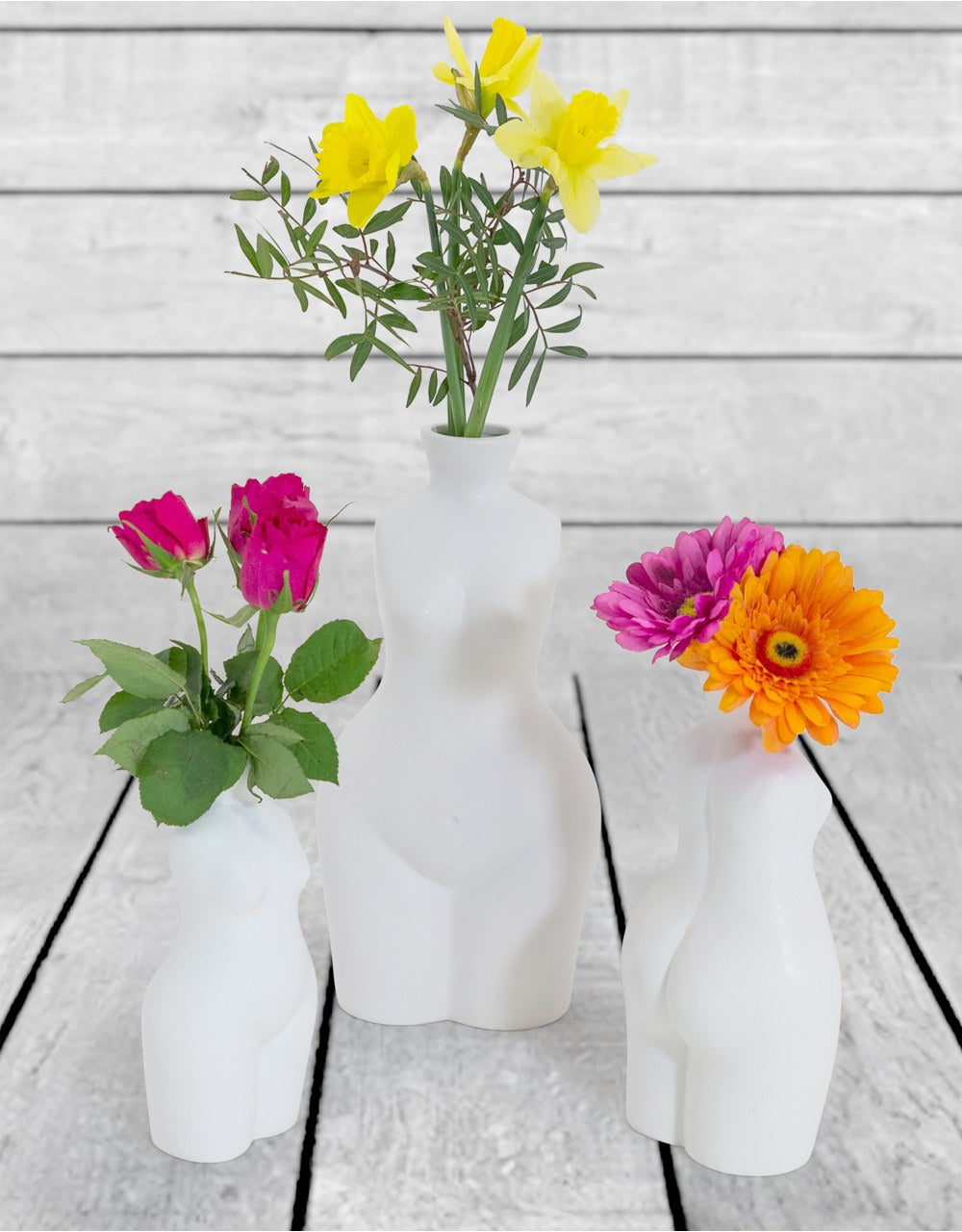 Matt White Medium Female Body Ceramic Stem Vase - BBR20