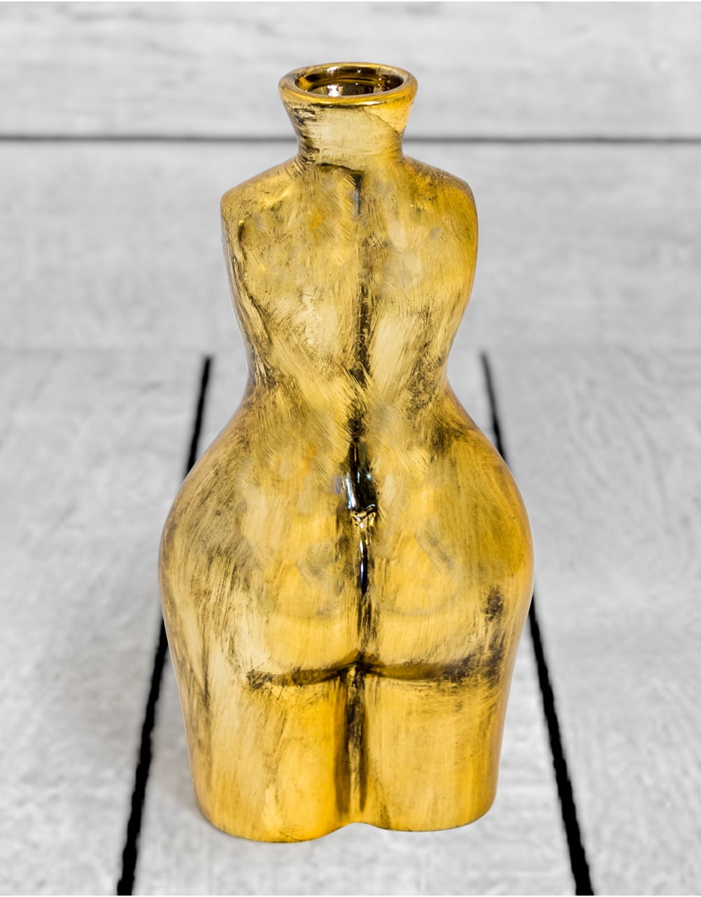Antique Gold Large Female Body Ceramic Stem Vase - BBR24