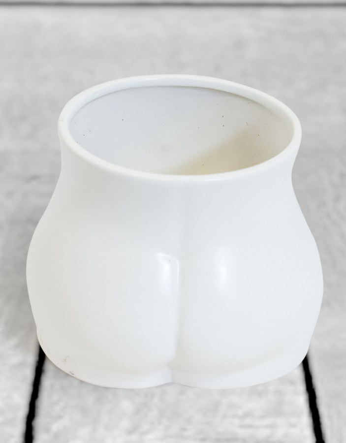 Matt White Medium Booty Flower Pot/Storage Jar - BBR29