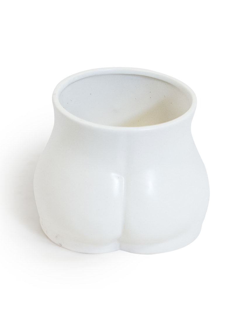 Matt White Medium Booty Flower Pot/Storage Jar - BBR29