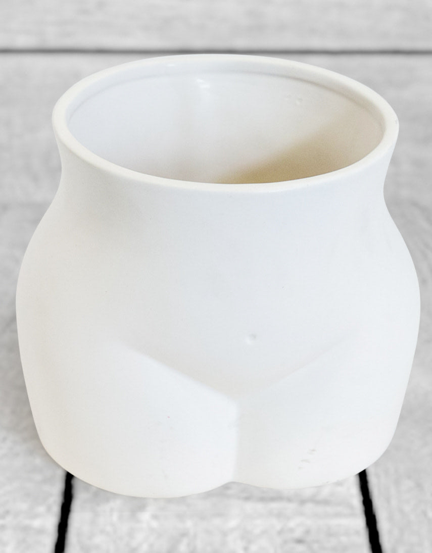 Matt White Large Booty Flower Pot/Storage Jar - BBR30