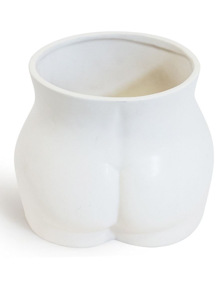 Matt White Large Booty Flower Pot/Storage Jar - BBR30