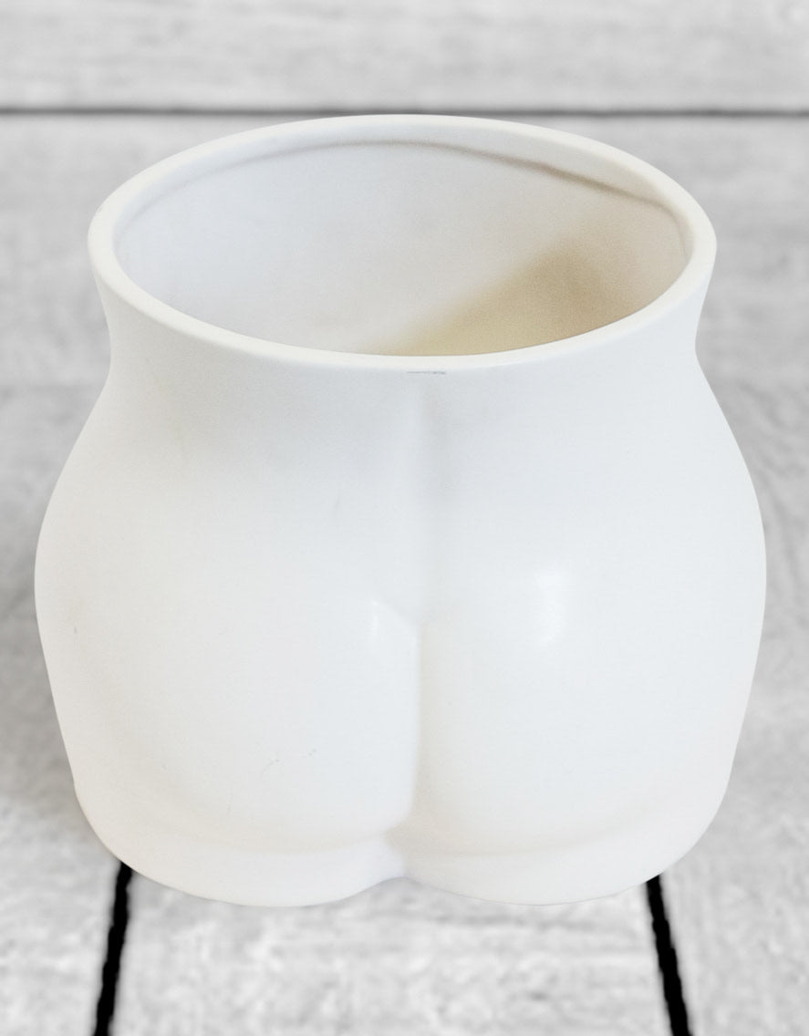 Matt White Large Booty Flower Pot/Storage Jar - BBR30