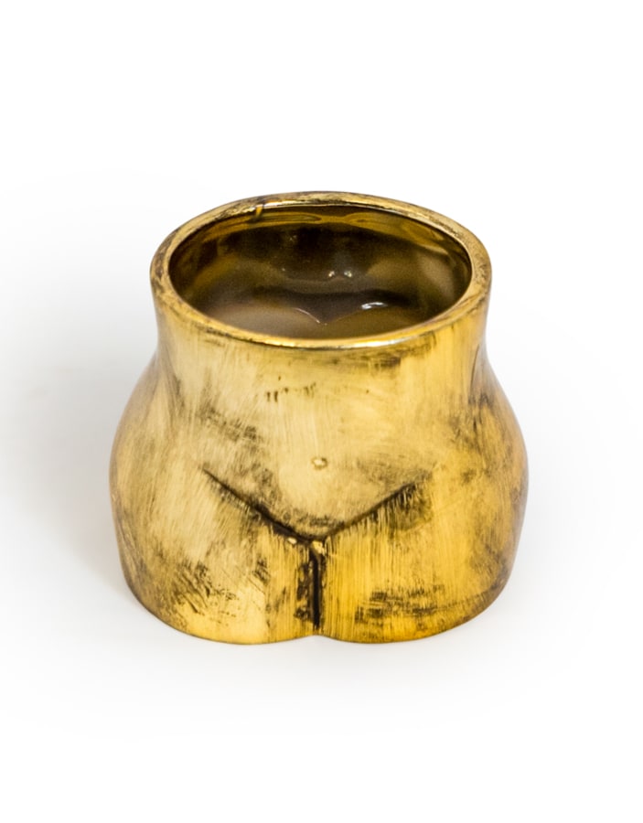 Antique Gold Small Booty Flower Pot/Storage Jar - BBR31