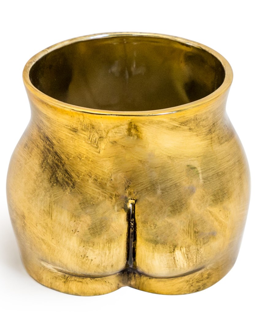 Antique Gold Large Booty Flower Pot/Storage Jar - BBR33