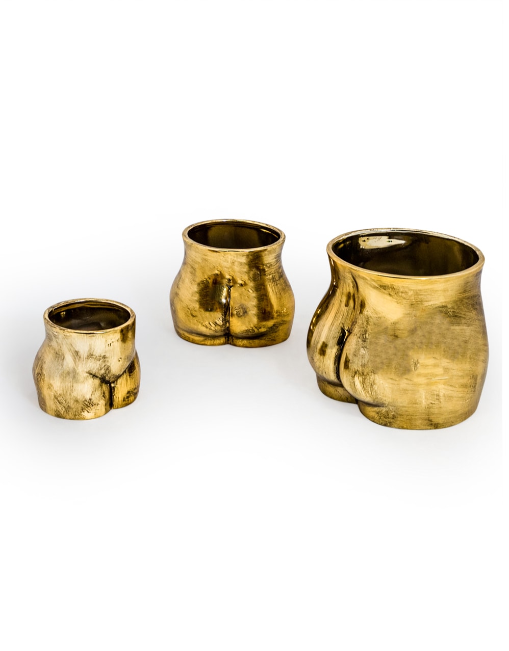 Antique Gold Large Booty Flower Pot/Storage Jar - BBR33