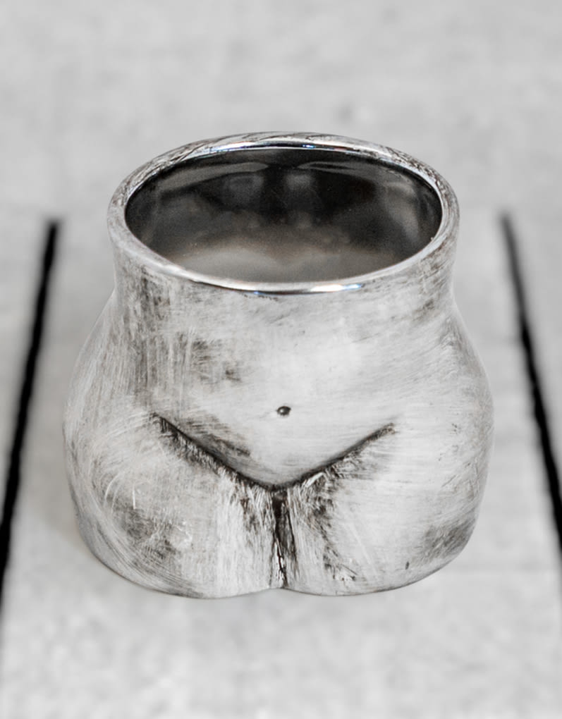 Antique Silver Small Booty Flower Pot/Storage Jar - BBR34