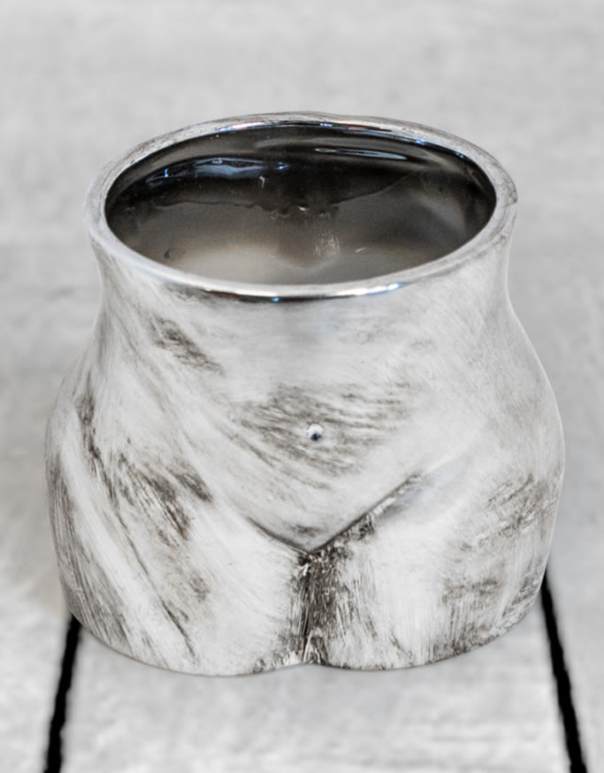 Antique Silver Medium Booty Flower Pot/Storage Jar - BBR35