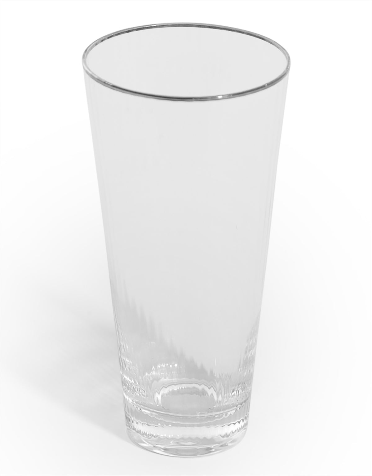 Set of 6 Traditional Highball Glass Tumblers with Silver Rims - GW141