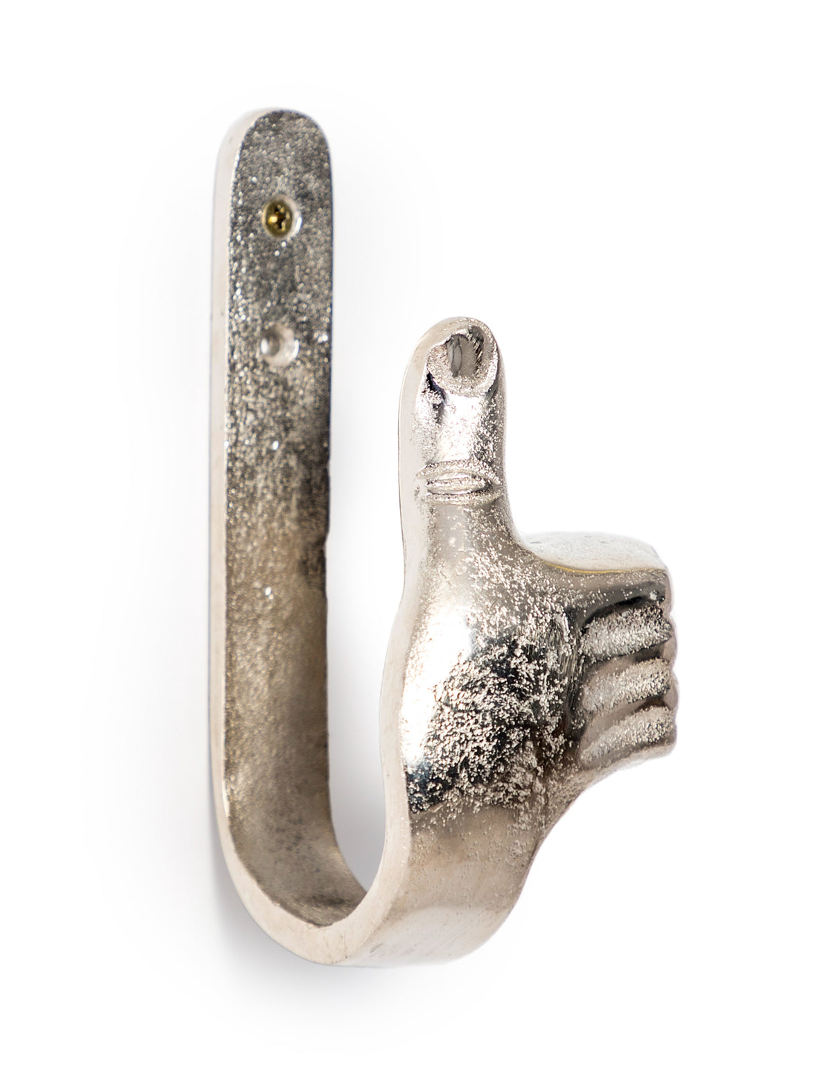 Raw Nickel Thumbs Up Hand Coat Hook (to be bought in qtys of 2) - AL157