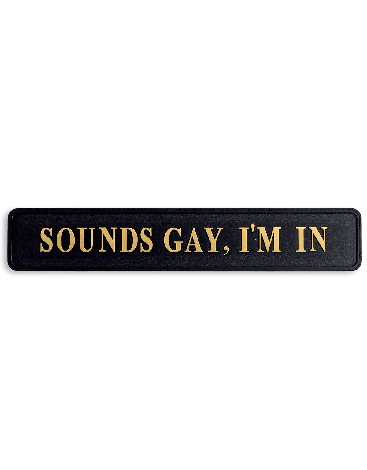 Black & Gold "Sounds Gay I'm In" Wall Sign - RS81