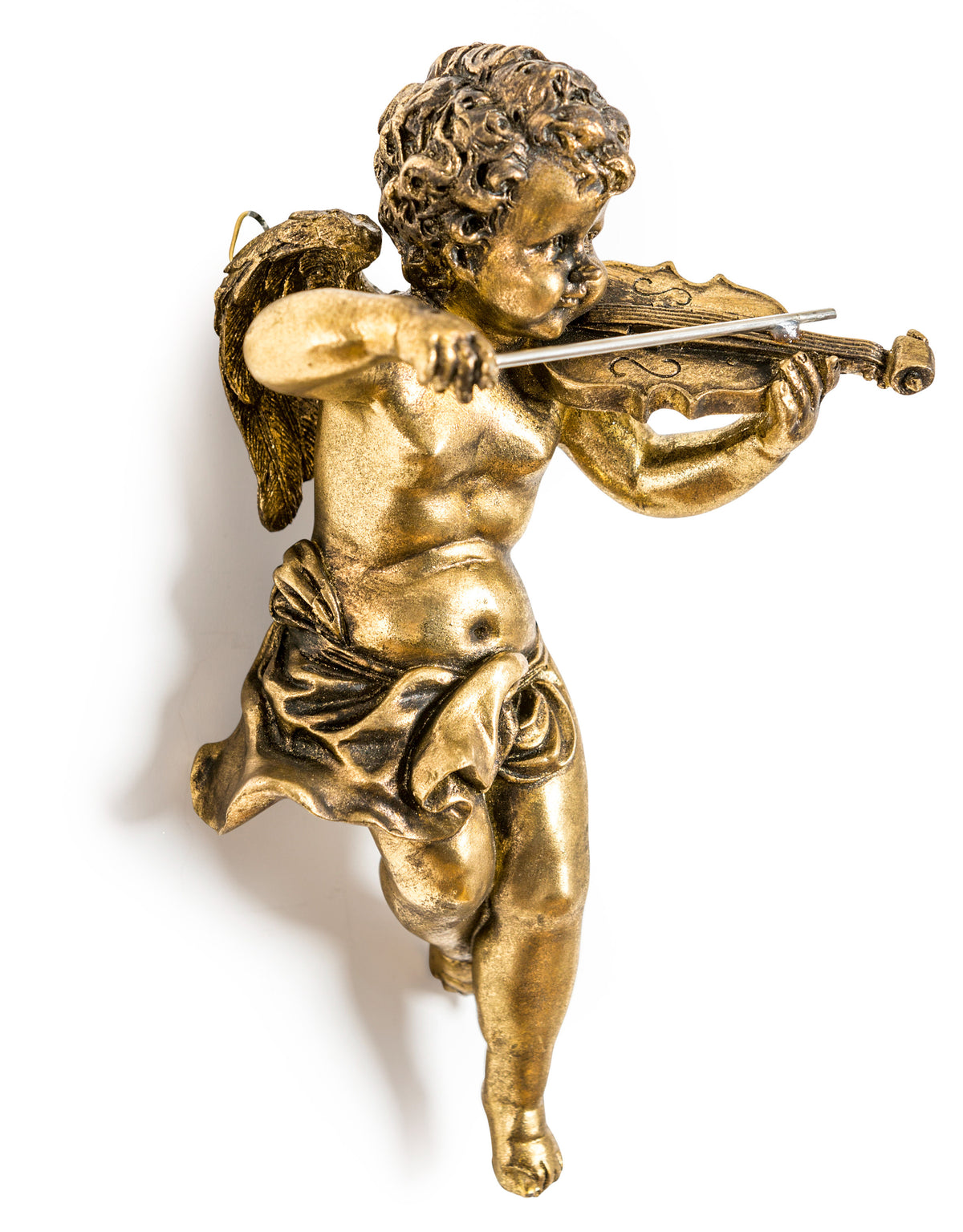 Gold Cherub Violin Wall Figure - DVM44