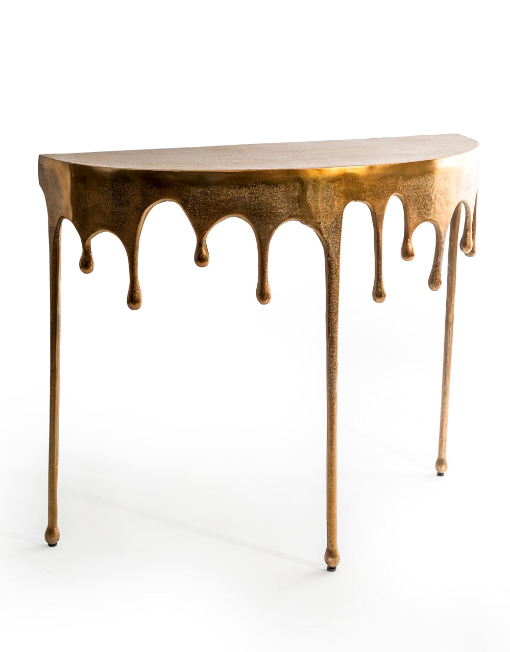 Gold "Dali" Drip Oval Aluminium Console Table - DRP11