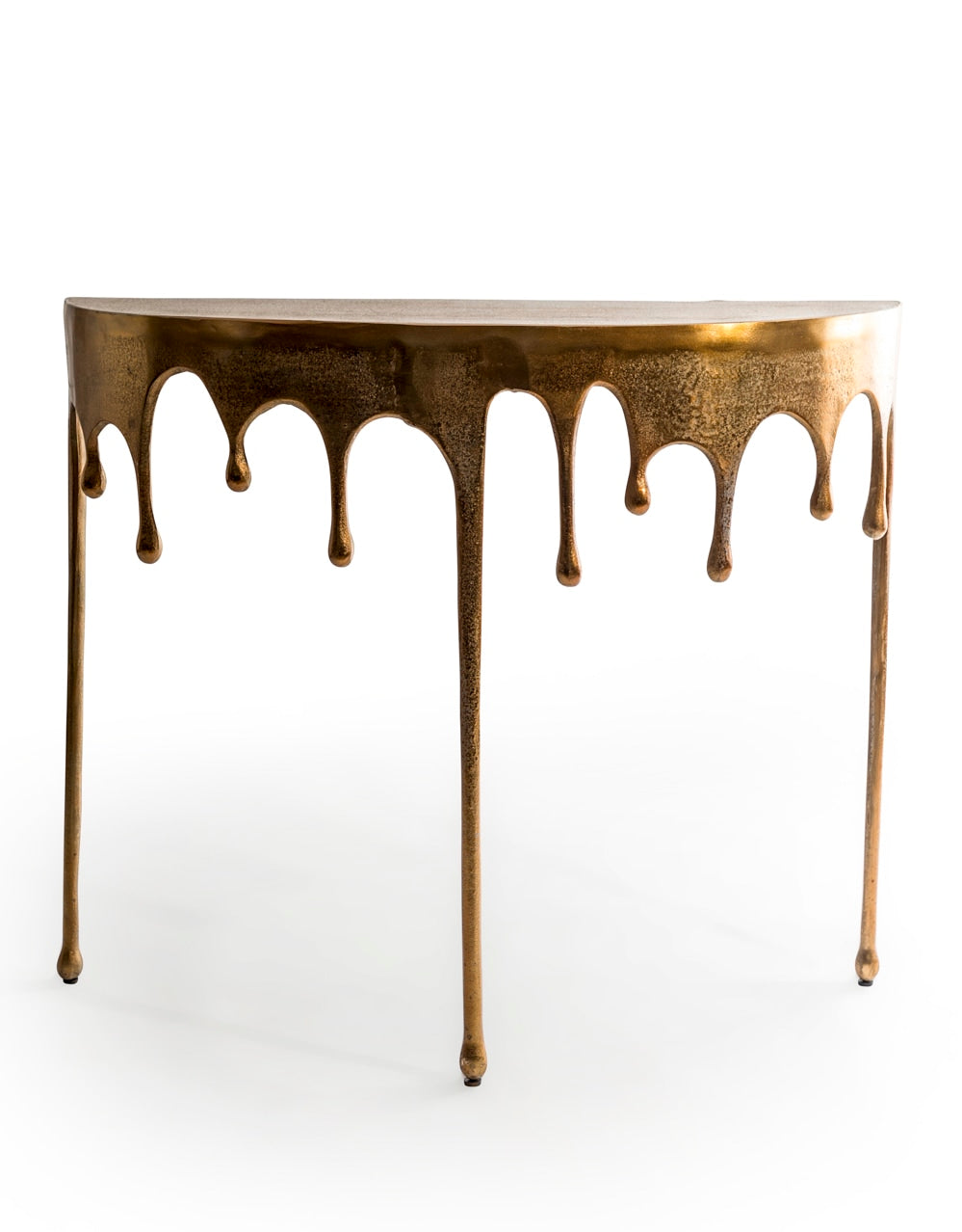 Gold "Dali" Drip Oval Aluminium Console Table - DRP11