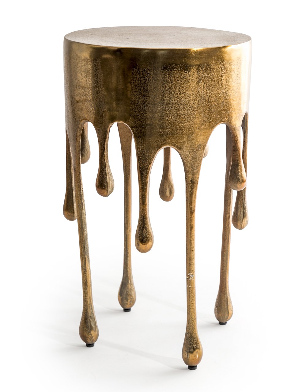 Gold "Dali" Drip Round Aluminium Side Table - DRP12