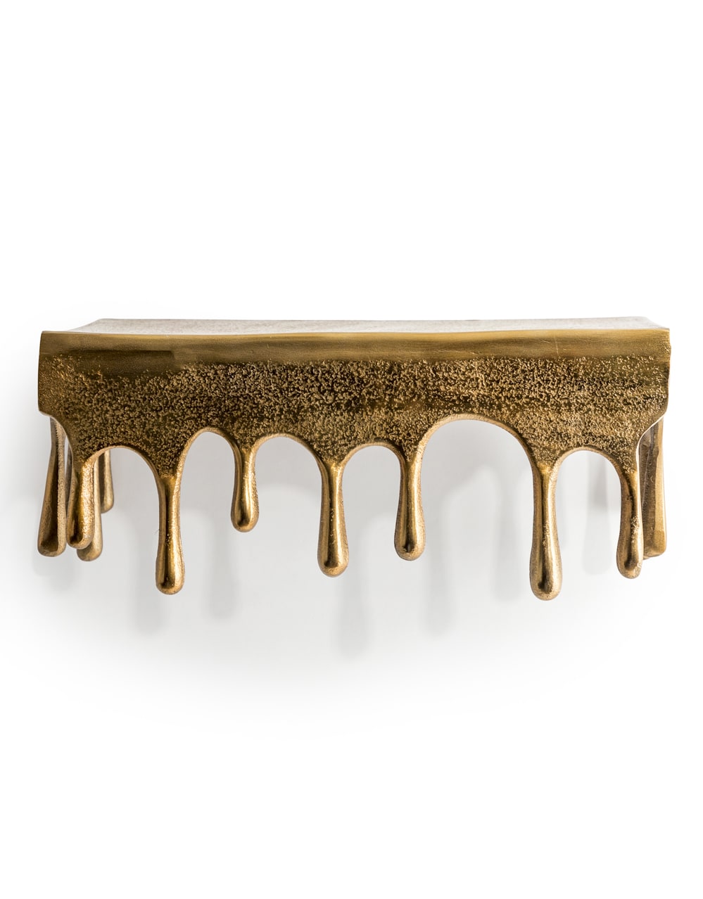 Gold "Dali" Drip Small Rectangular Aluminium Wall Shelf - DRP17