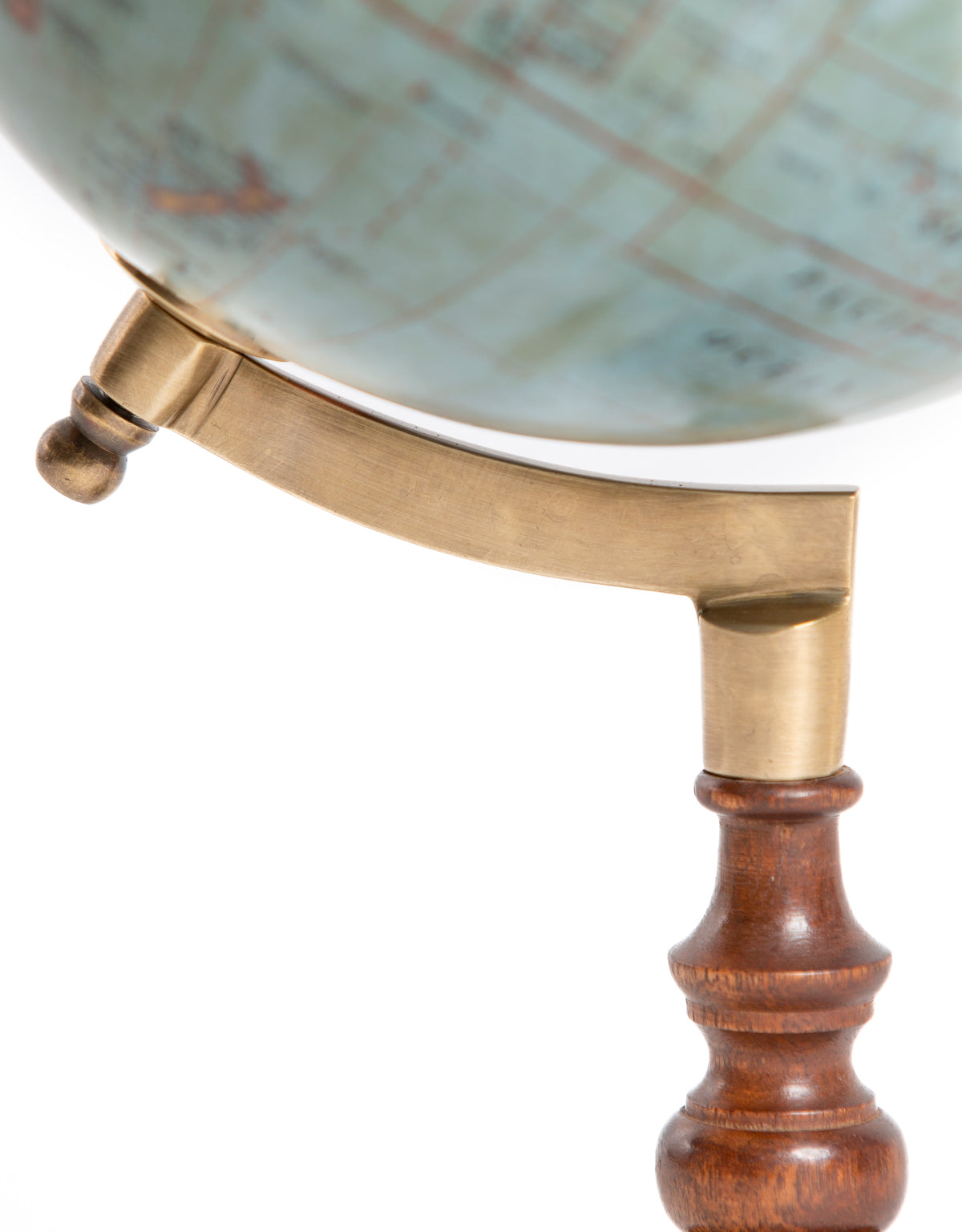 Antique Globe on Wooden Stand - FMH14