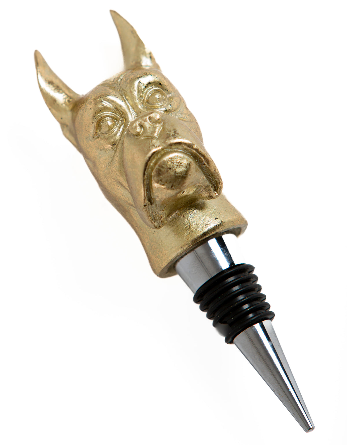 Antique Gold Dog Head Bottle Stopper (to be bought in qtys of 8) - TPR103