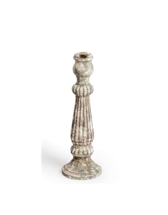 Medium Rustic Stone Effect Candlestick - 200530