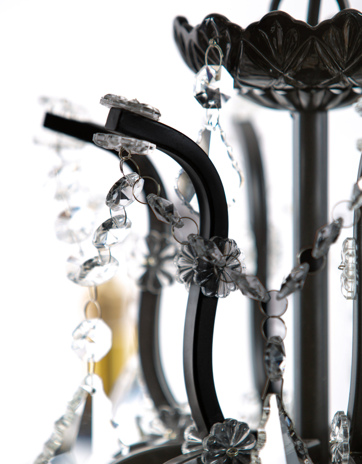 Large 12 Branch Matt Black Shallow Chandelier - CH188